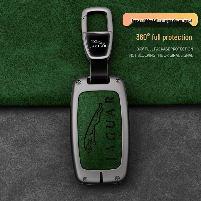 Jaguar Key Cover for XFL, XEL, XJL, F-PACE, XF, XE: Unisex Car Key Shell with Racetrack Buckle
