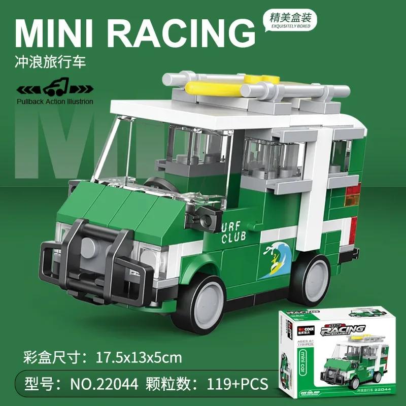 Race Car Bus Engineering Vehicles Ambulance Pull Back Scale Model Building Block Set Brick Toys  Playsets Children Boys  Girls Compatible With