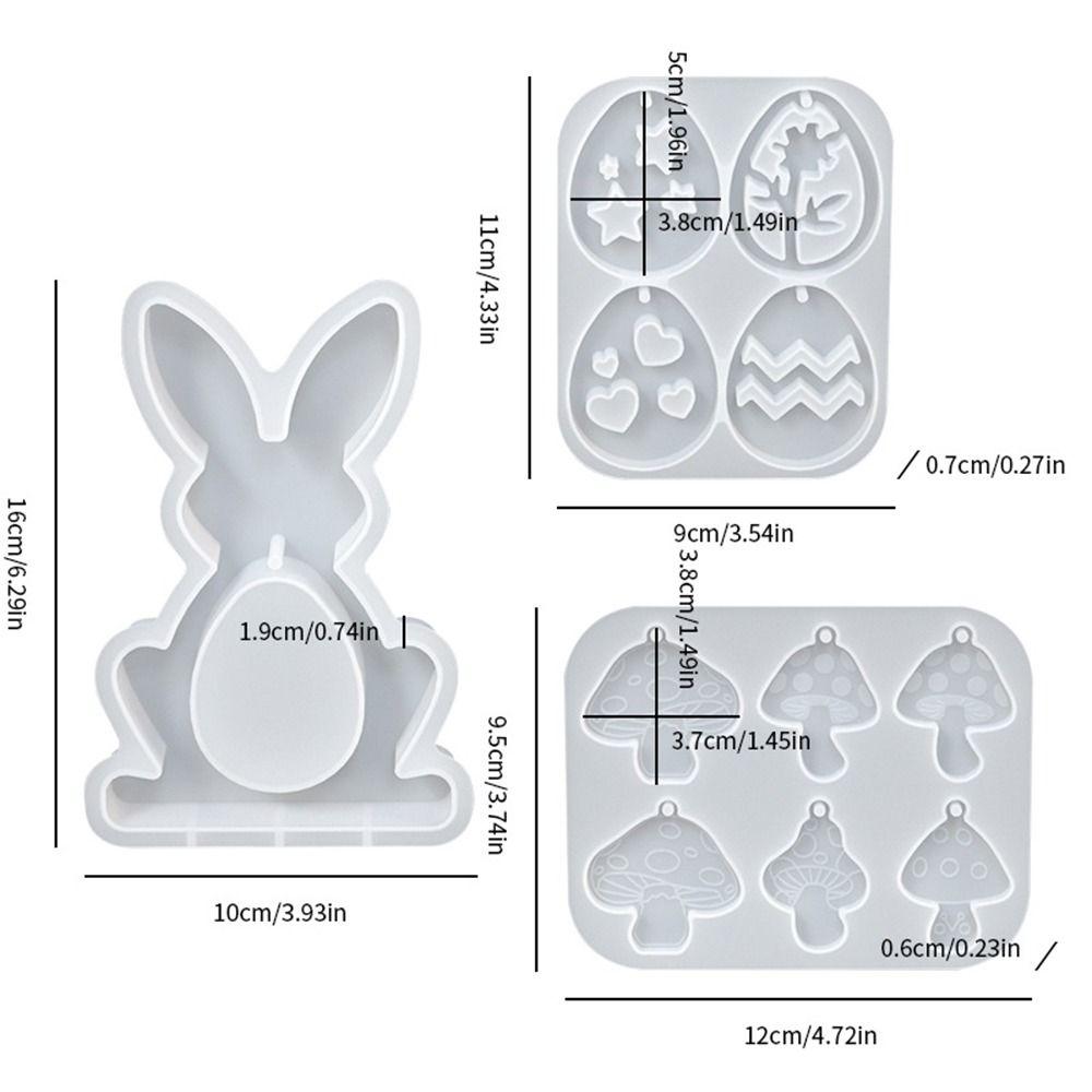 Easter Eggs Resin Casting Mould Rabbit Mushroom Pendant Making Mold Pendnat Making