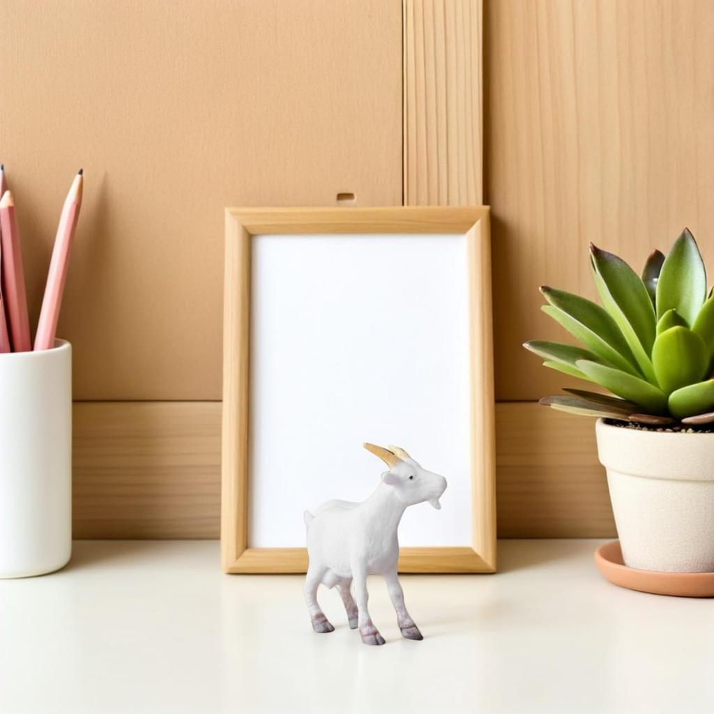 ERINGOGO 8 Pieces Goat Figurines, Miniature Goat Models, Cartoon Style Animal Figures for Micro Landscapes, Desktop Ornaments, Home Decor, Great Gift