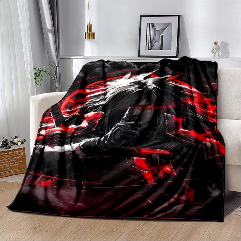 3D N-Naruto Cartoon Anime I-Itachi Flannel Blanket Soft Warm Throw Blanket for Bedroom Living Room Bed Travel Camping Picnic Kid