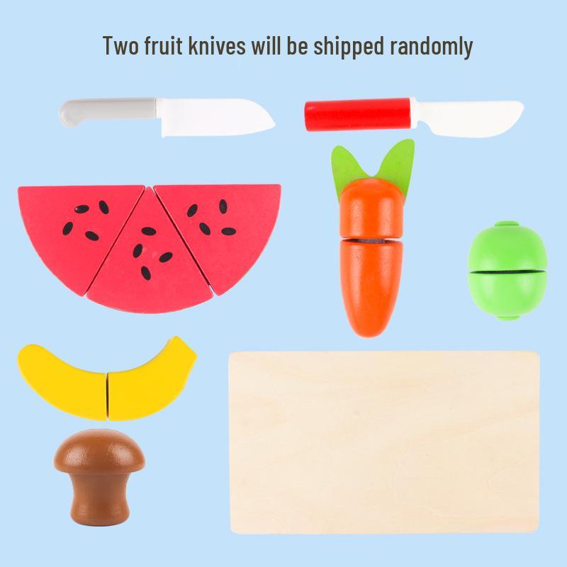 Zhiqu Children's Wooden Fruit Cutting Toy for Early Education and Pretend Play