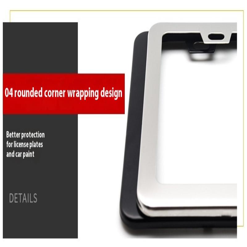Black Silver Bracket W/ Screws Universal American License Plate Frame Auto Accessoryfiber Number Plate Tag Cover For Front Rear