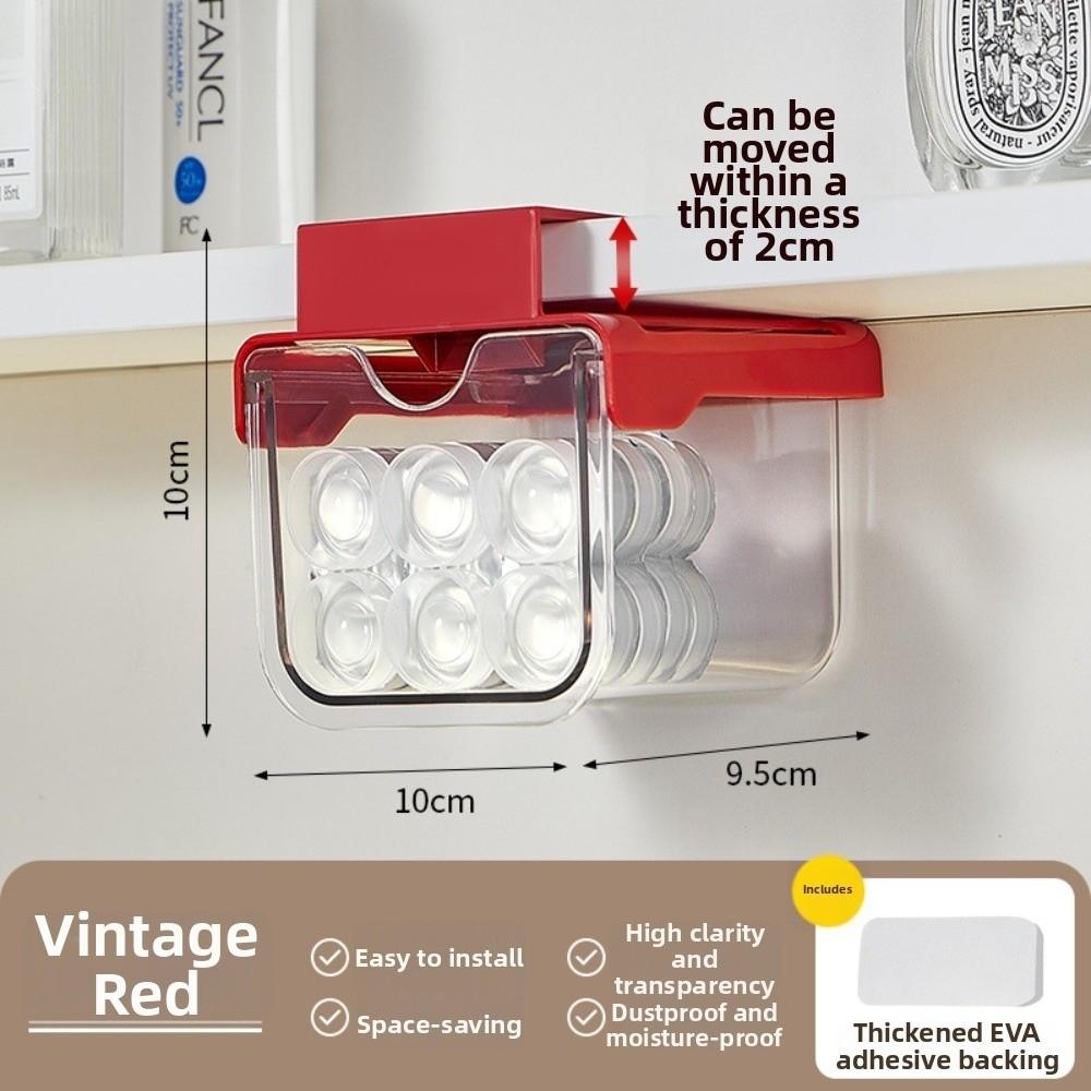 

Under-Cabinet Pull-Out Storage Drawer Slide-Out Clear Storage Box Table Red S