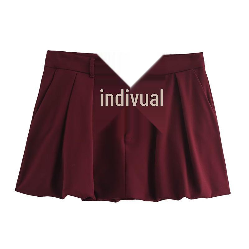 European & American Style 2025 Autumn Women s Lantern Mini Skirt Small
