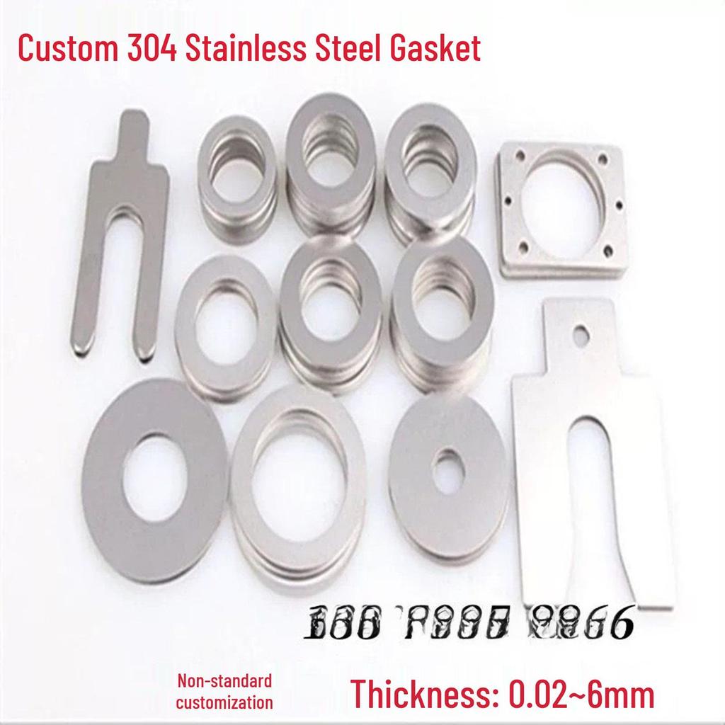 Ultra-Thin 304 Stainless Steel Gasket Shim 0.03/0.05/0.1mm Non-Standard Flat Washer