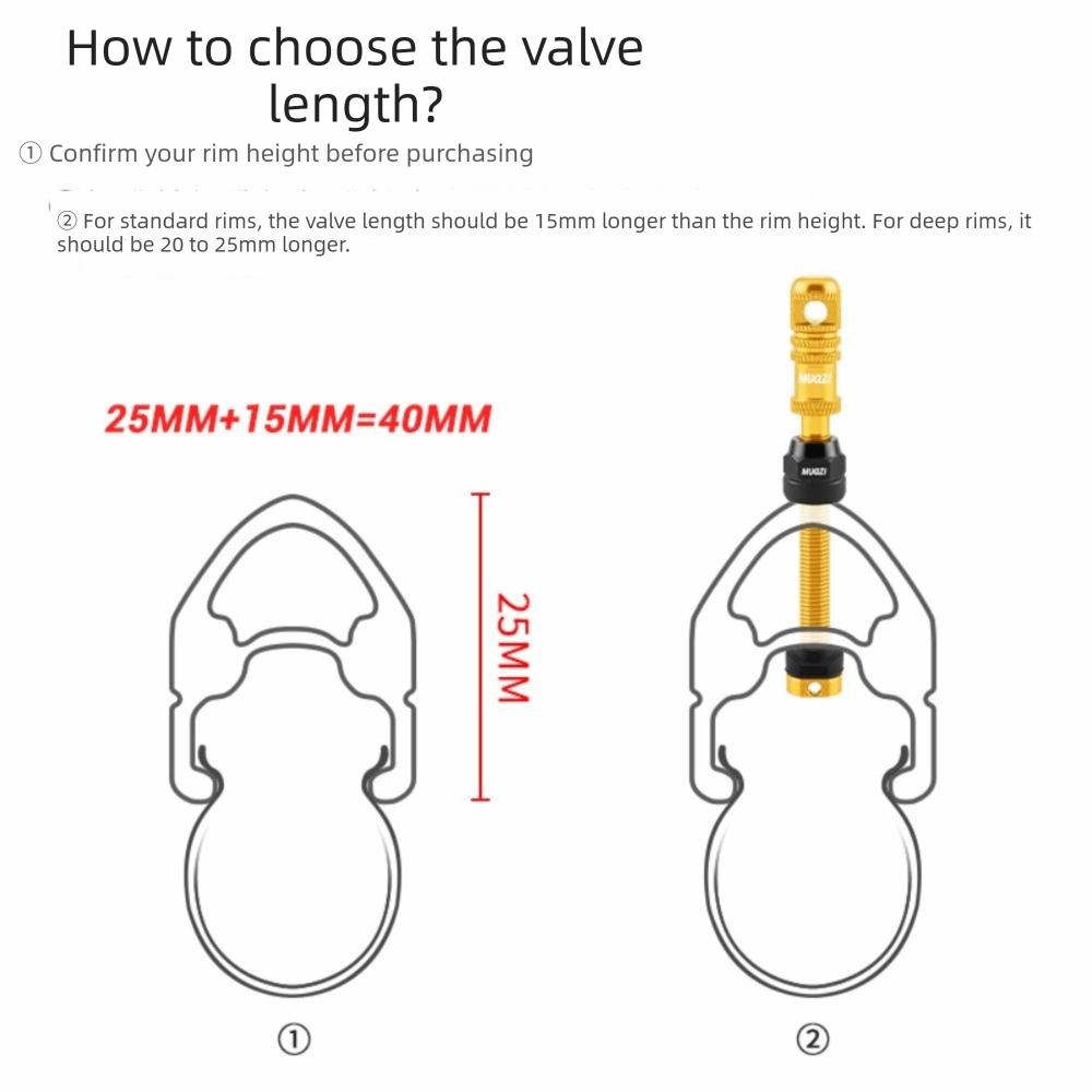 45mm Length Tubeless Presta Valve Stem Tubeless Design Bicycle Air Nozzle Bicycle Accessories