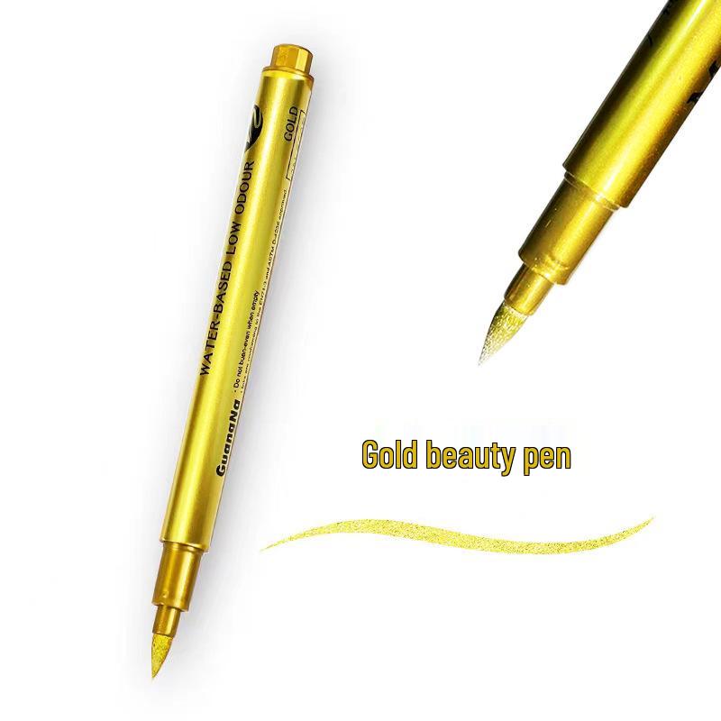 

Золотое перо с мягким кончиком для каллиграфии - Малый обычный шрифт, Бесчернильное письмо, для переписывания сутр и подписей 1 pen