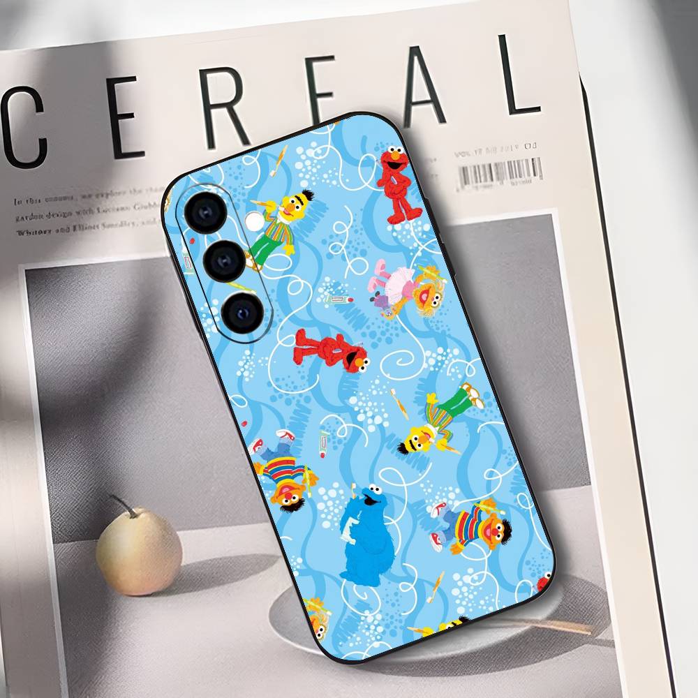 S-Sesame S-Street C-Cookie Elmo Phone Case For Samsung Galaxy A73,A72,A71,A70,A53,A52,A51,Others Soft Black Cover