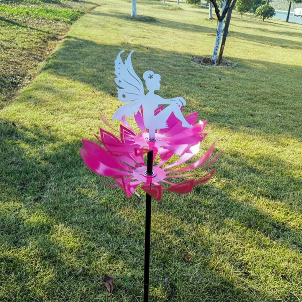 Lotus Wind with Fairy Moving Yard Decor Decorative for Patio