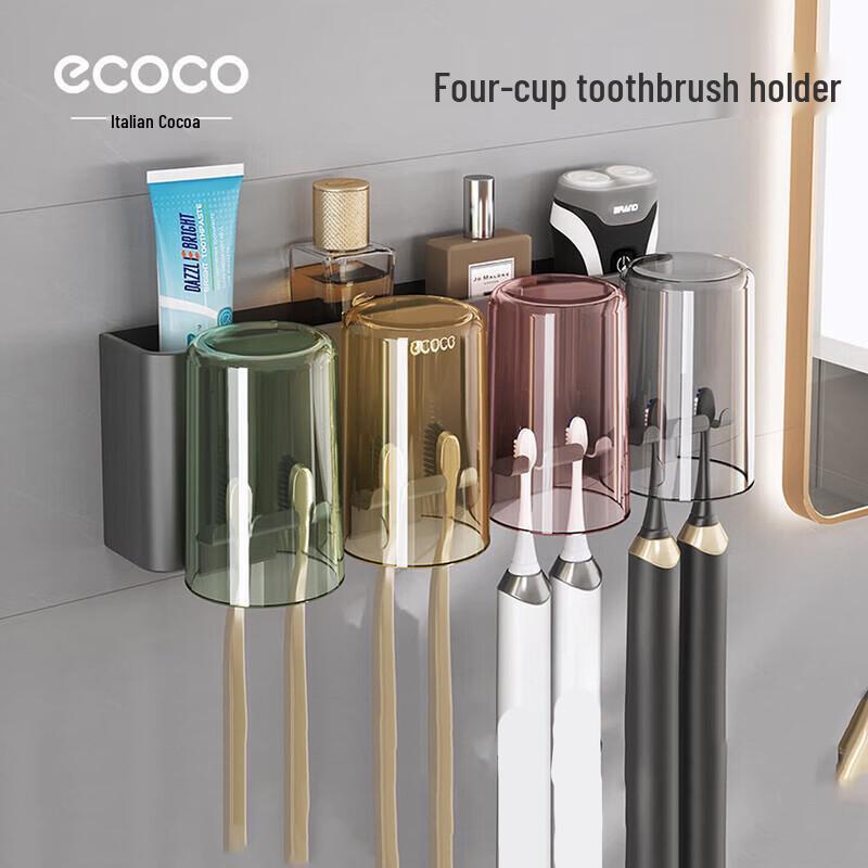 Ecoco Punch-Free 4-Cup Toothbrush Holder
