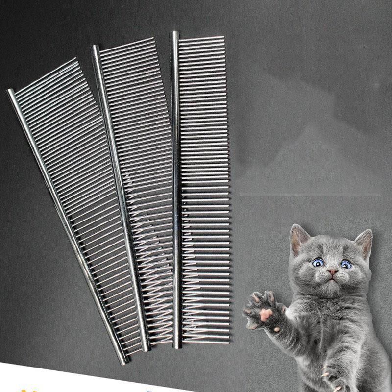 Pet Hair Removal Comb Stainless Steel Pet Grooming Comb for Dogs and Cats That Gently Removes Loose and Knotted Hair