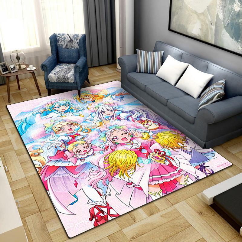 

Ковер с принтом аниме PreCure Большой ковер Нескользящий Моющийся коврик для пола Спальня Домашний декор LXR86 60x90cm