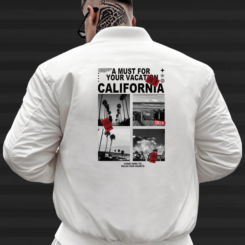 Men s Classic Baseball Jacket, Casual & Trendy, Essential for Spring & Autumn Wear XXL белый