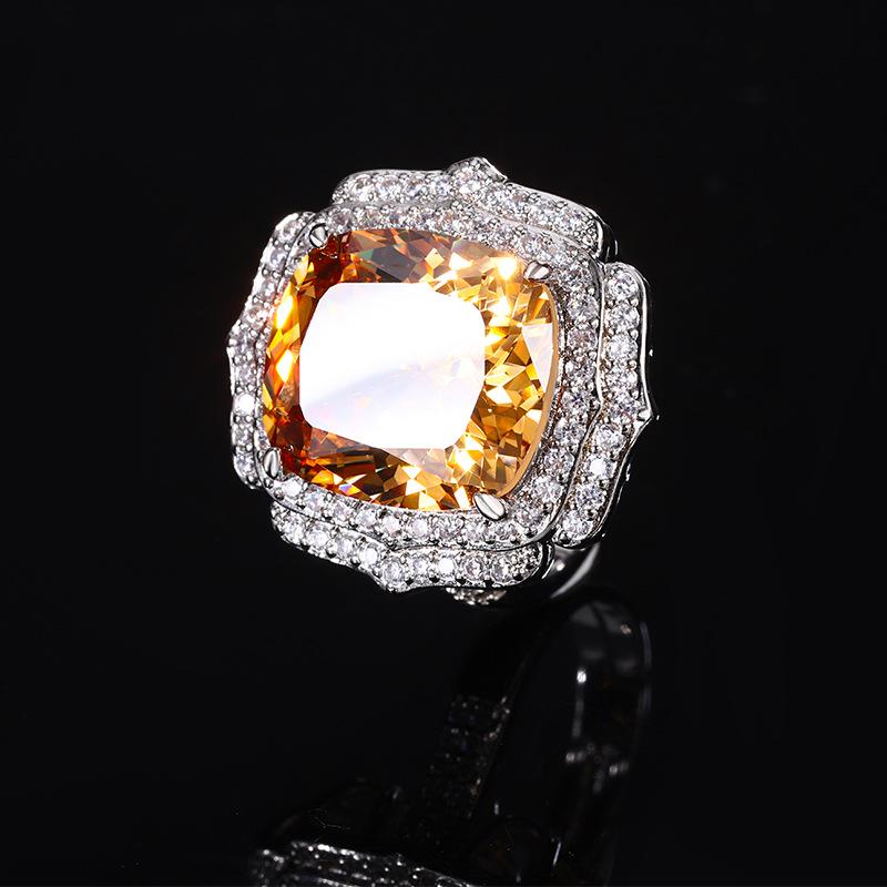 

Jewelry Copper Bottom Gold-Plated Simulation Bird S Nest Cut Colorful Treasure Temperament Ring Pendant Female 14 * 16