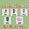Wooden Word Spelling Game Alphabet Learning Toys for Preschool Boys and Girls Letters Reading Building Blocks Game with 24 Cards