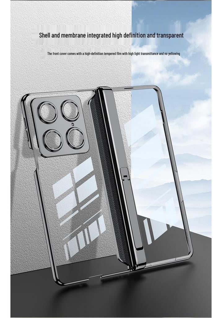 Motorola RazrFold Magnetic Electroplated Phone Case with Stand - Transparent, Foldable, Protective Cover