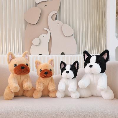 Niedliche Simulations-Französische Bulldogge Puppe Tier Stofftier Welpe Plüschkissen Spielzeug Maskottchen Schattenhund Süßes Geschenk Für Kinder