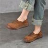 Scarpe Basse in Vera Pelle Mocassini Comodi con Suola Morbida Scarpe da Donna Slip-on Retro a Punta Tonda