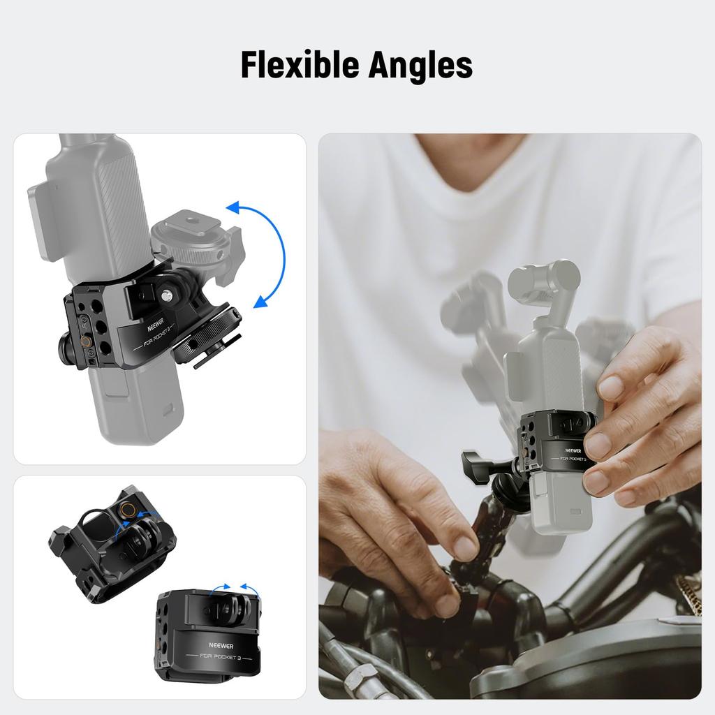 NEEWER AC009 PRO Kamerakäfig Action-Kamera-Adapter Kompatibel mit Osmo Pocket 3 Action Magnetische Aluminiumlegierung Gimbal Video-Käfig mit Schraube und Kalt