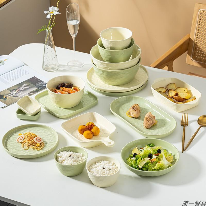 Creative Cream Wind Ceramic Dishes And Plates Household Household Housewarming Gifts Water Cube Rice Bowls Dishes And Plates Tableware Set Combination