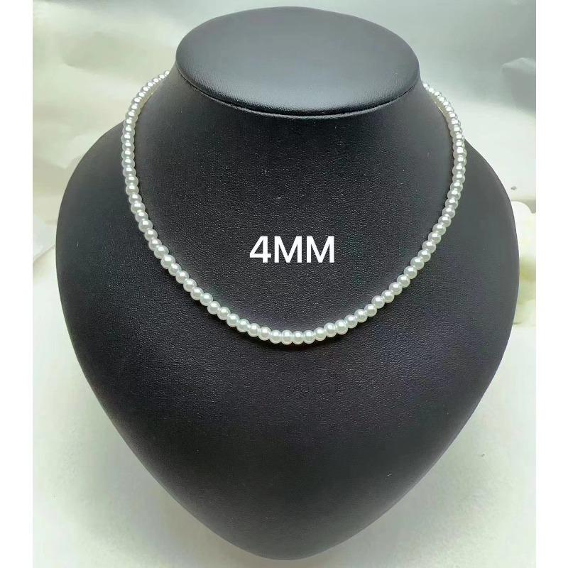 Роскошный-роскошный Маленький Стиль Аромата Многоцелевое Стеклянное Жемчужное Ожерелье, Цепочка-ожерелье, Женская Цепочка на Шею, Простой Дизайн 4MM