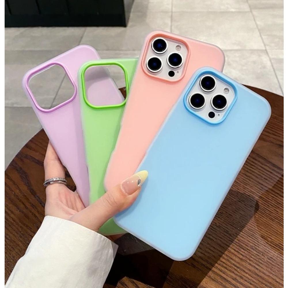 Luxury Candy Color Matte Phone Case For iPhone 11 12 13 14 15 16 17 Pro Max Plus Air Shockproof Bumper Back Cases Cover