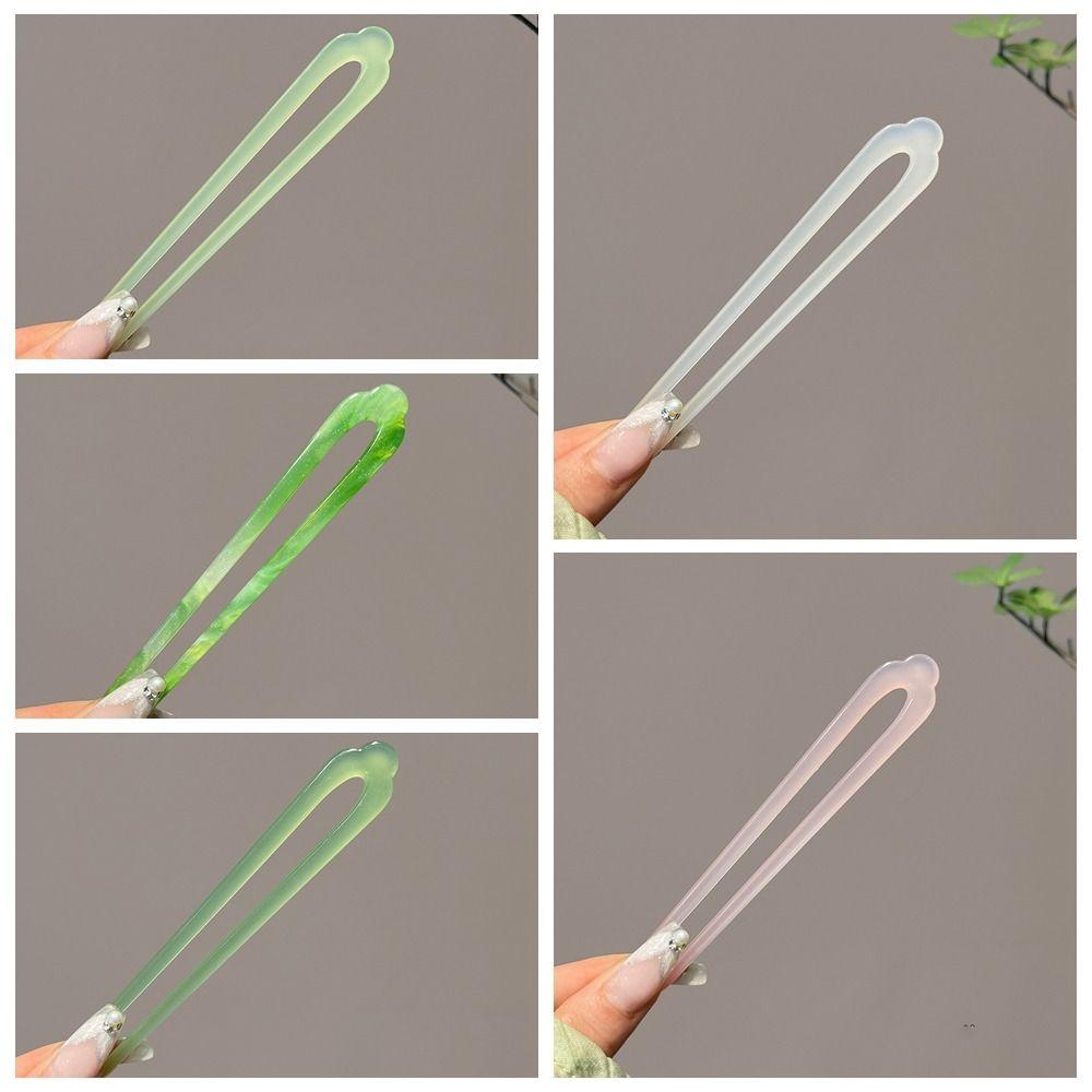 Acetic Acid U Shape Hairpin Chinese Style Chinese Style Hair Stick Retro   Girl Hair Accessories