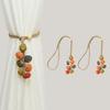 2 Pack Harvest Theme Curtain Holdbacks Ties With Colorful Pumpkin Balls Not Drill Installation Window Drapery Tiebacks