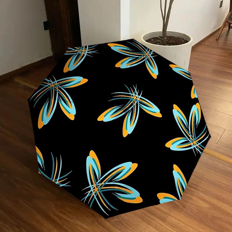 1pc Butterfly Print Automatic Umbrella Durable Iron Frame & Plastic Handle, Gift for Men & Women, Sturdy Construction yy250905187