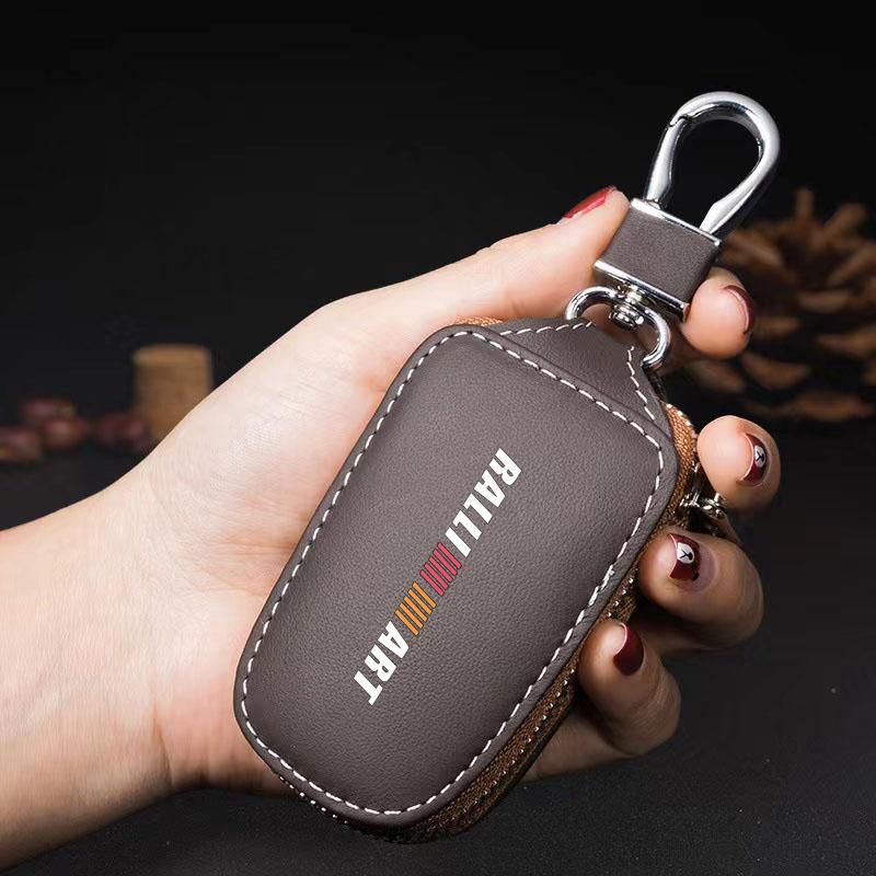 

Leather Key Wallet Car Key Bag Multi Function Key Case for Mitsubishi Ralliart Auto Accessories коричневий