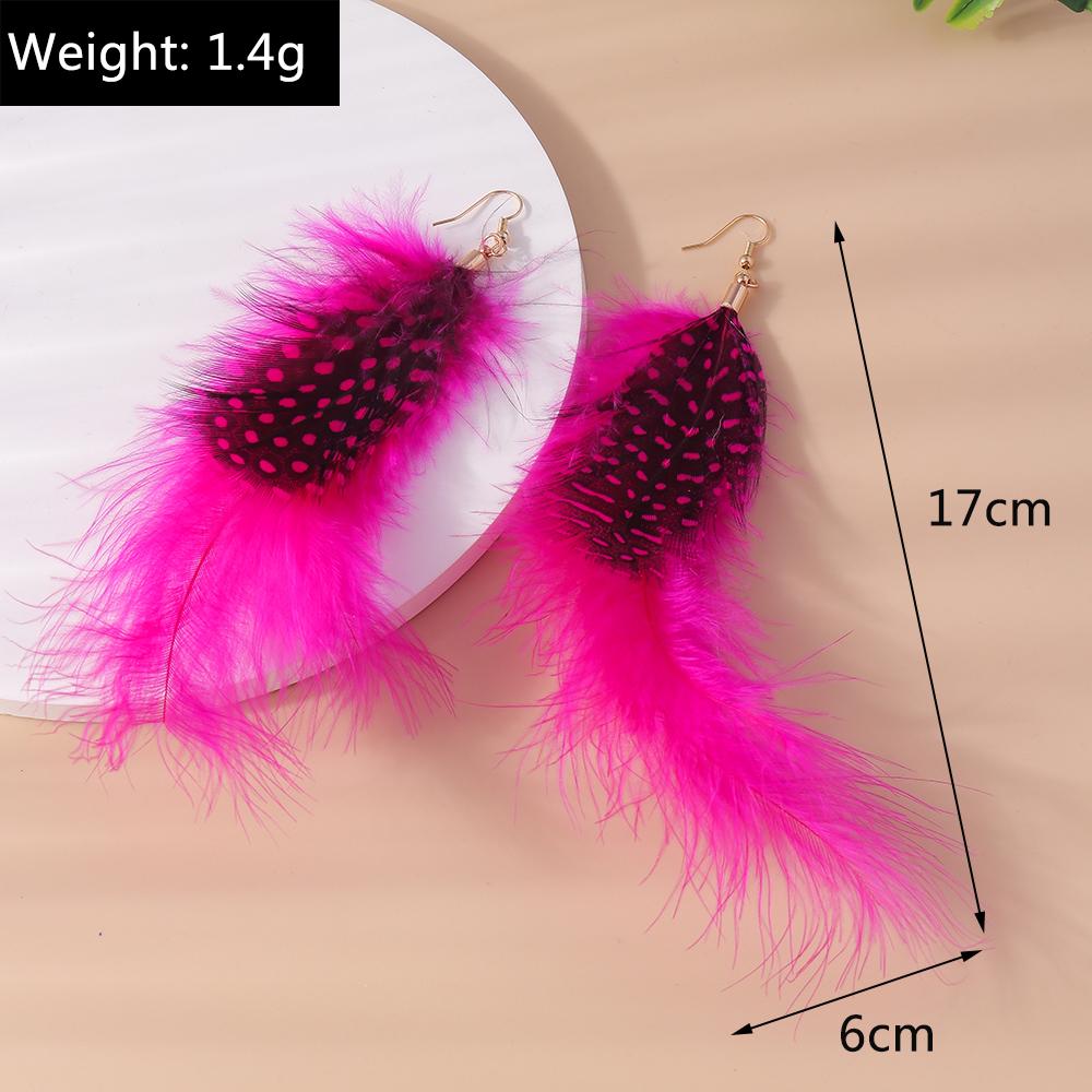 Pretty Feather Drop Earrings for Women Girls Bohemia Earrings Handmade Party Holiday Jewelry Gifts