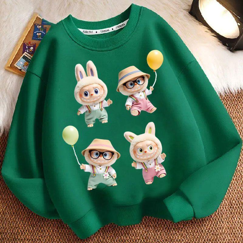 Loose Round-neck Hoodies for Children, Long-sleeved and Cute Round-neck Coats for Boys and Girls In Spring, Autumn and Winter