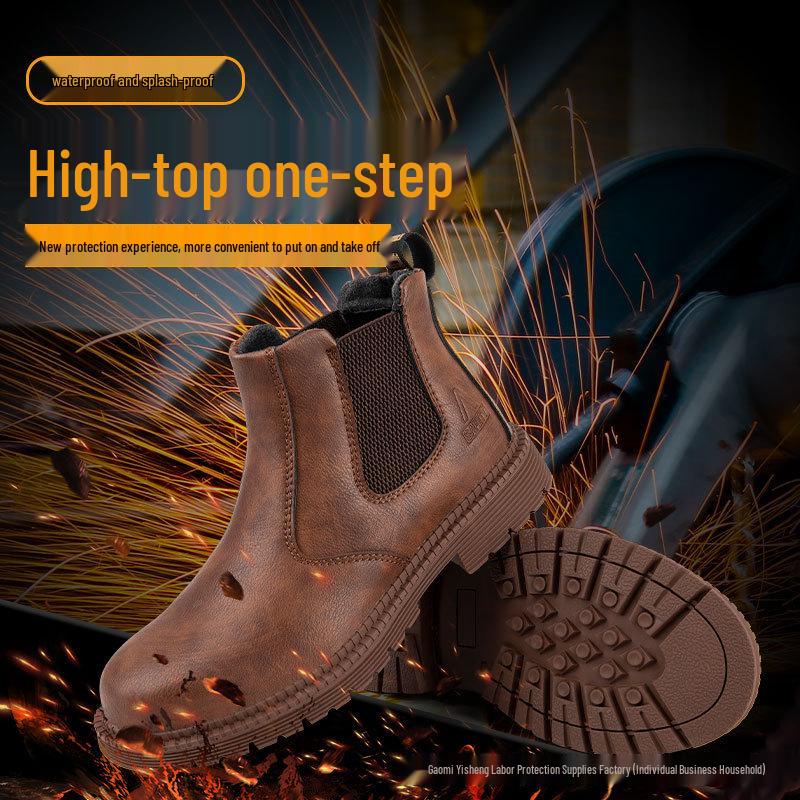 Lazy Man Slip-On Water-Resistant Work Shoes: Comfortable, Anti-Smash, Anti-Puncture, Compression-Resistant, Durable for Long Wear.