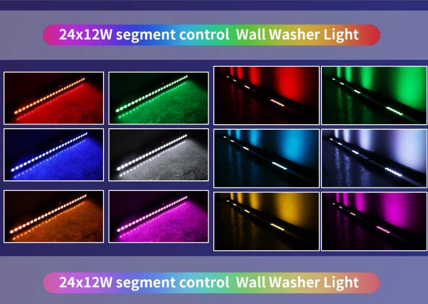 24x12w RGBW 4in1 LED bar Wall Washer Indoor Color Strip Light DMX512 Control Professional DJ Disco Wall Light Stage Lighting