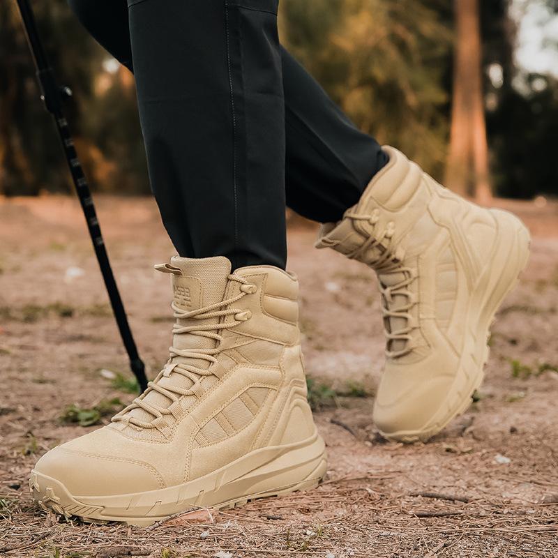 New large-size breathable tactical boots, special outdoor hiking wear-resistant training combat boots, high-top military boots