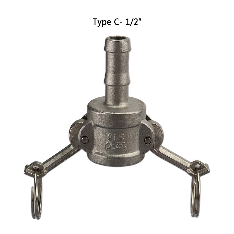 Camlock-Schnellkupplung, 1/2'' Edelstahl Camlock-Fittings Verbinder Cam- und Nut-Schlauchrohr-Fitting-Adapter, 3/4'' Cam-Lock-Typ