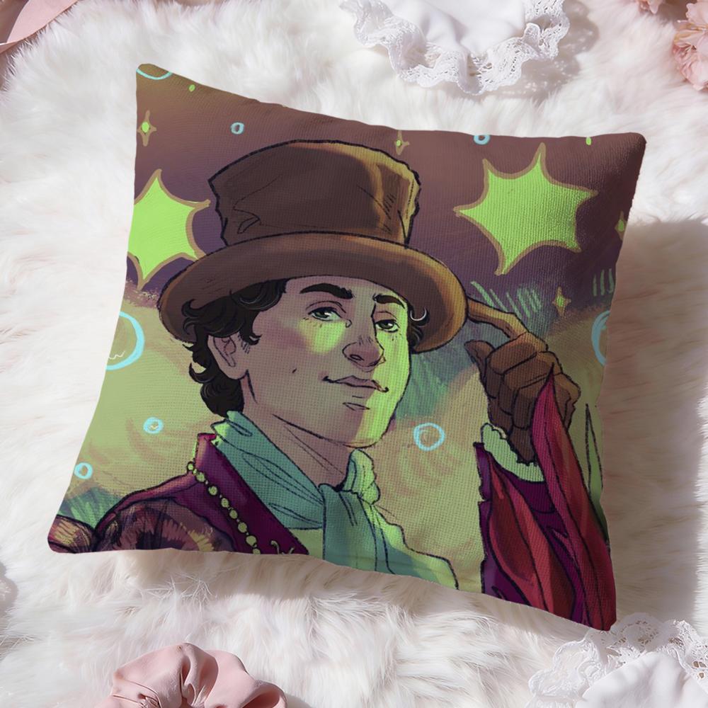 Moive W-Wonka Cushion Cover Premium Comfort Reversible Pillow Cove -Two in One Design for Any Room & Car Interior