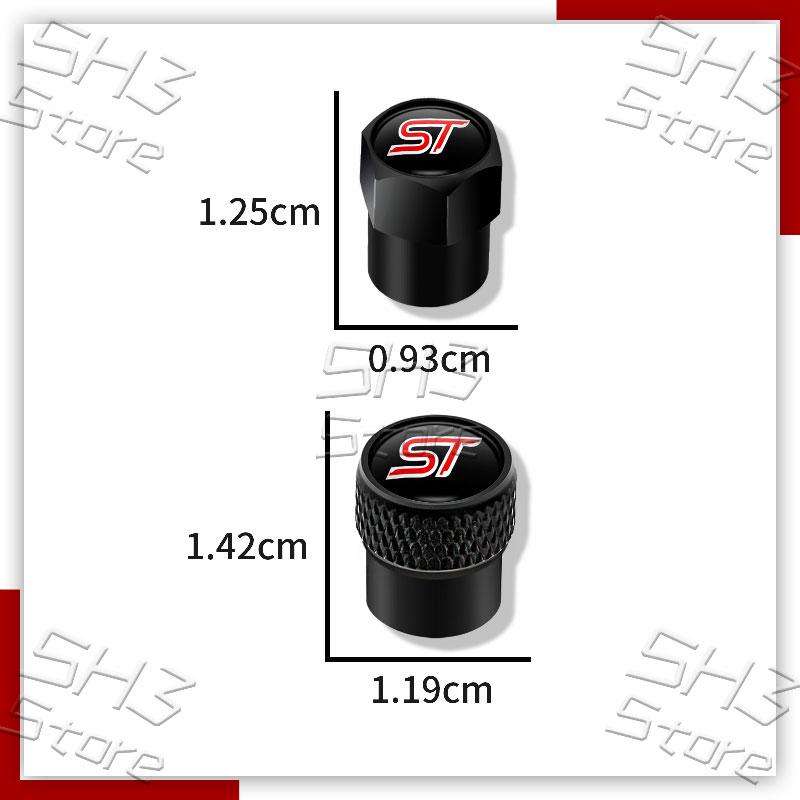 4Pcs ST Badge Car Wheel Tire Valve Caps Tyre Air Stem Airdust Waterproof Covers For Ford Focus MK2 MK3 MK4 Fiesta Kuga Mondeo