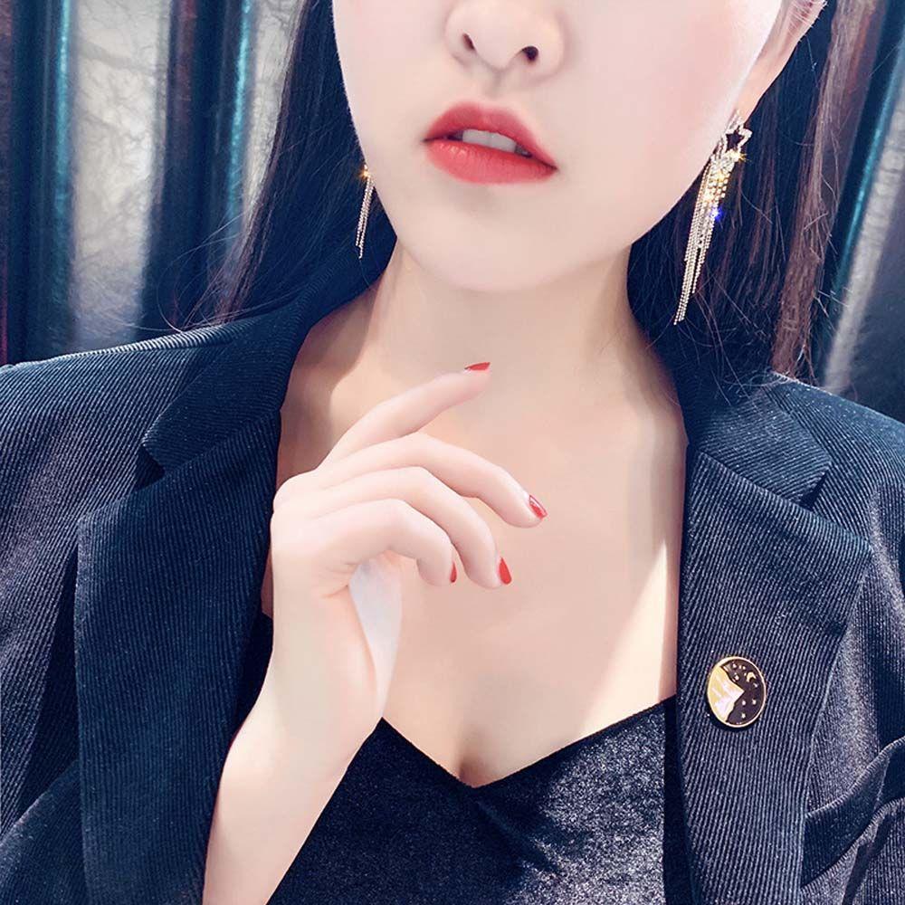 Accessories Gold Silver Color Star Rhinestone Dangle Earring Jewelry Stud Earrings Drop Earrings