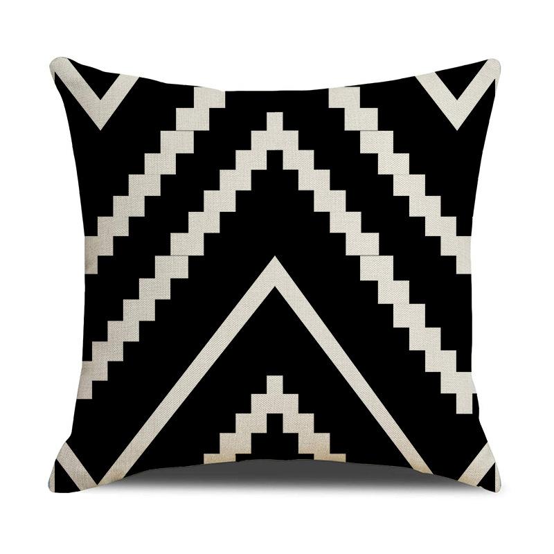 New Black and White Letter Pillowcase Office Sofa Living Room Decoration Linen Cushion