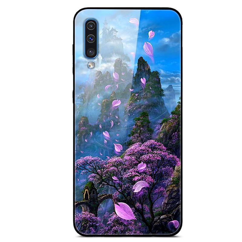 For Samsung A50 Case A51 Tempered Glass Planet Space Cover Glass Back Case for Samsung Galaxy A50S A51 A50 A 50 Fundas Coque