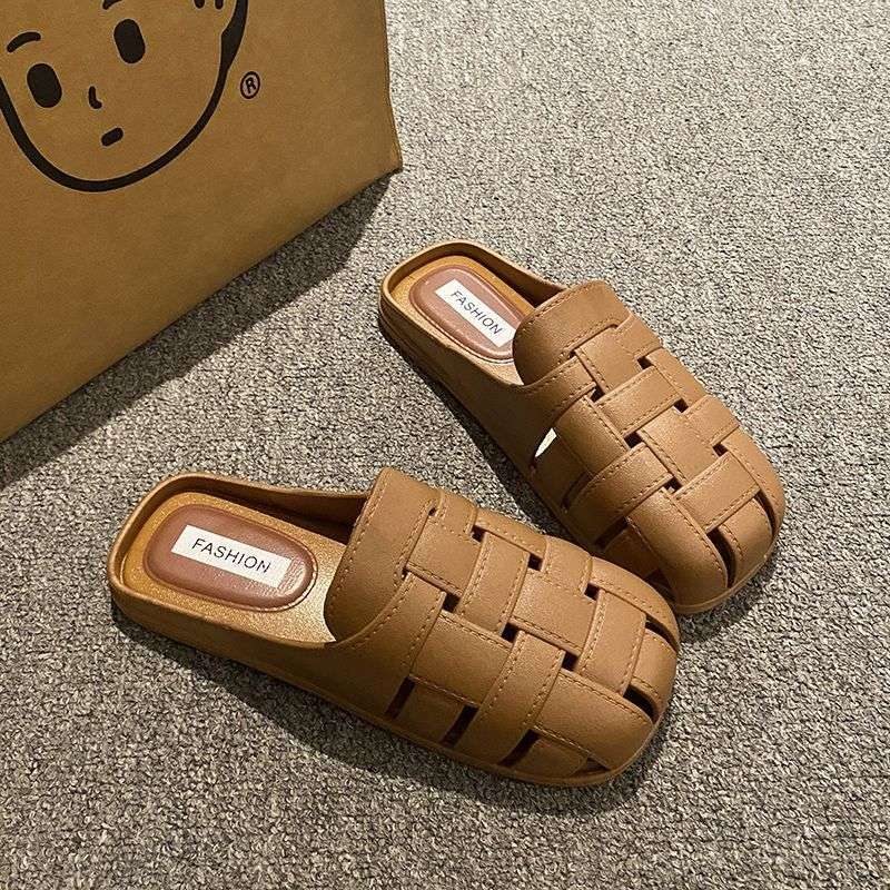 

Популярные римские сандалии женские 2025 новая весна и лето сумка голова верхняя одежда одинарная обувь полушлепанцы женские одна педаль мюли 41