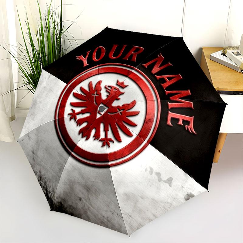 1 PC Automatic Folding Umbrella - Eintracht Frankfurt Custom Name Pattern, Portable & Foldable Design with 8 Ribs, Christmas Birthday Gifts
