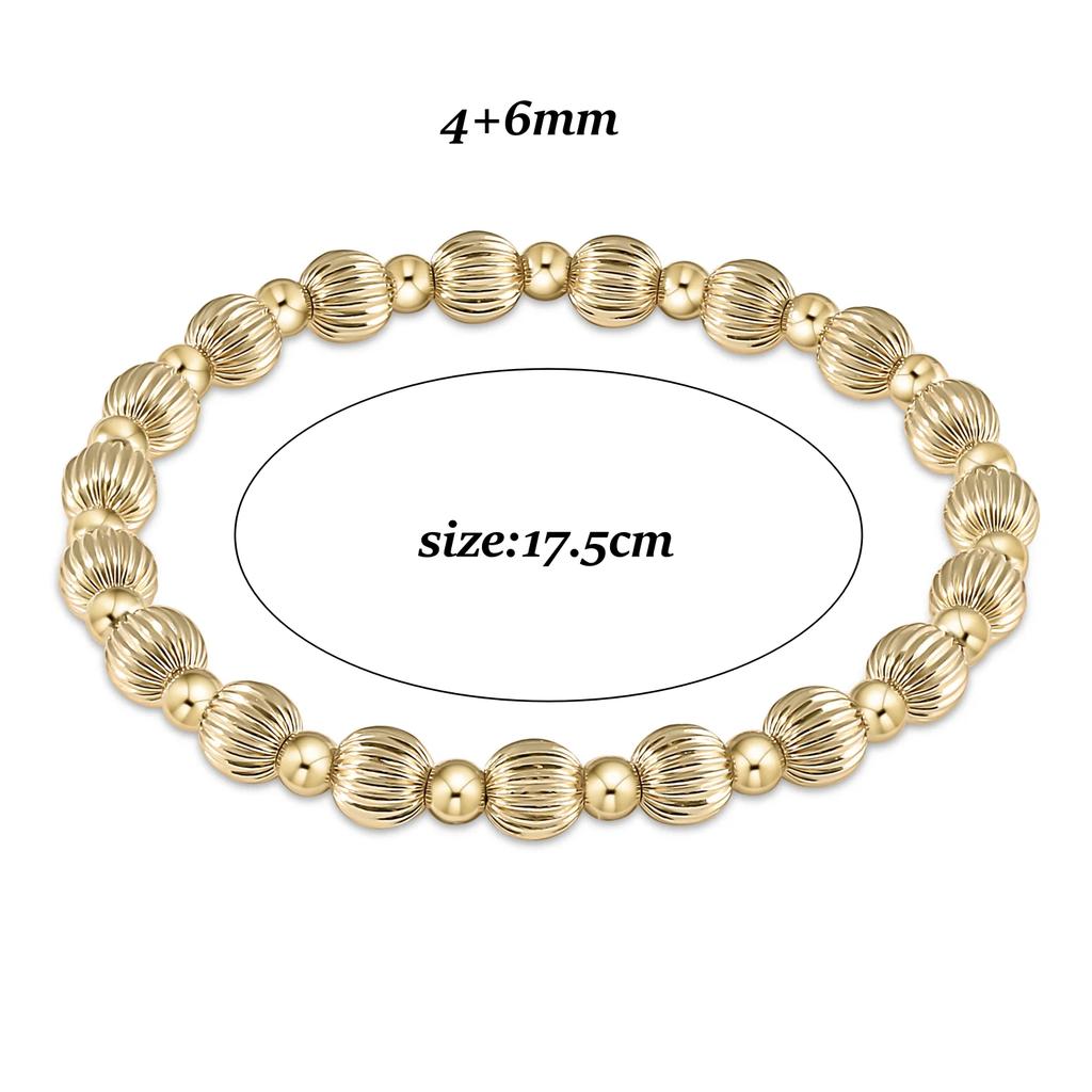 Vlen Bohemian Gold Ball Beaded Bracelet Set Handmade Fashion Chunky Statement Jewelry for Wedding Anniversary Gift