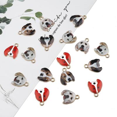 4 Stücke Metall Emaille Hund Charms Anhänger für DIY Herstellung Halskette Armband Schmuck Zubehör