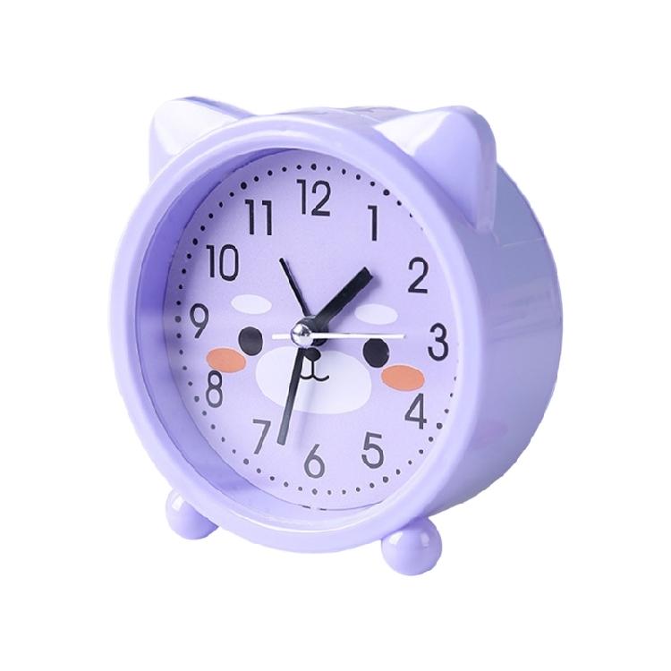 Kids' Decorative Kitten Alarm Clock with Ears and and Quiet Movement Perfectly for Bedroom or Dorm Accessory