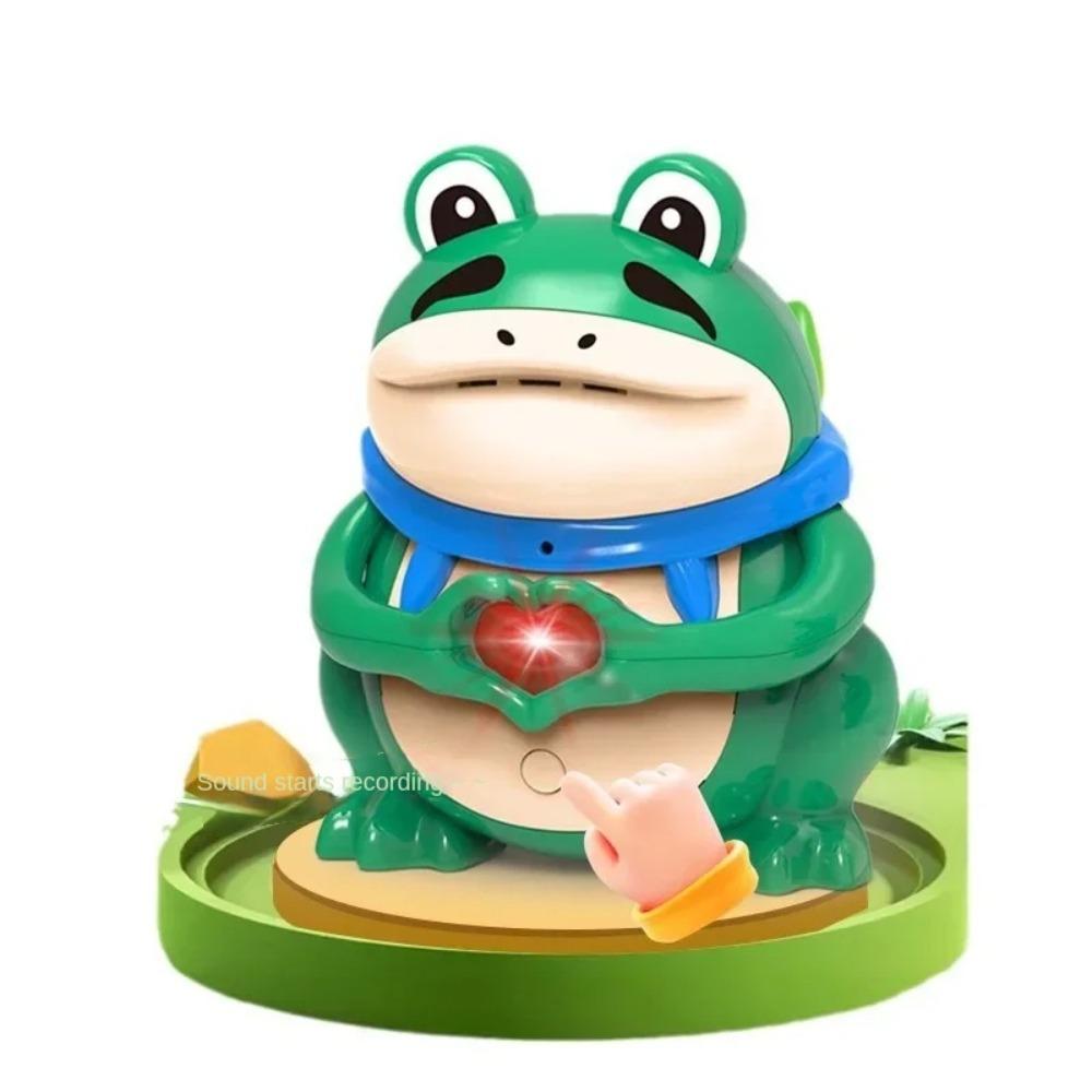 

Зеленые и розовые мультяшные куклы-лягушки, электронные электронные домашние животные, светящиеся игрушки, которые можно записывать