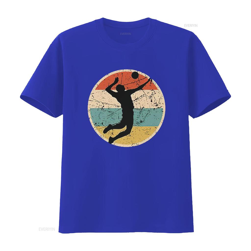 Mens Volleyball Player Team Fun Retro Vintage Colors Cool T Shirt Black M Vintage Washed Slightly Fashion Unisex Graphic Homme