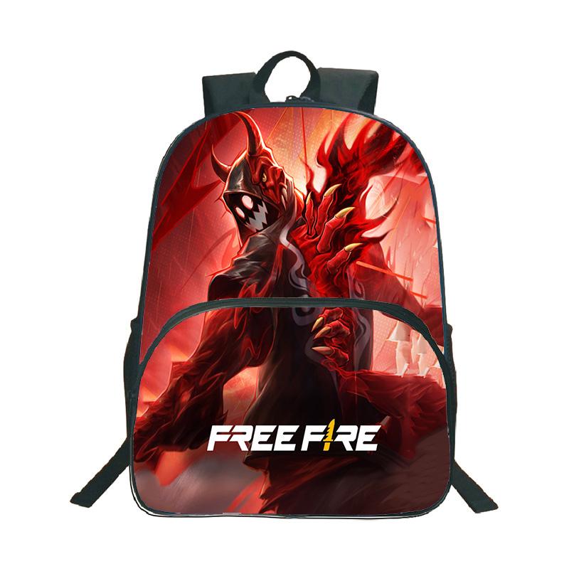 Shooter-Spiel Free Fire 3D-Druck Rucksack Junge Mädchen Lässige Schultasche Schüler Wasserdichter Rucksack Cartoon-Muster Rucksäcke